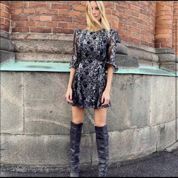 H&M The Vampire’s wife lace mini black dress NWT - Picture 4 of 9